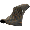 SADDLEMEN Pro Series SDC Performance Seat - Carbon Fiber/Lumbar Gripper - Gold Stitch - Dyna '06-'17 - Team Dream Rides