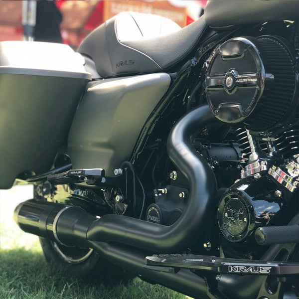 D&D 2017-2022 M8 Harley Touring Bob Cat 2:1 Full Exhaust System - Black - Team Dream Rides