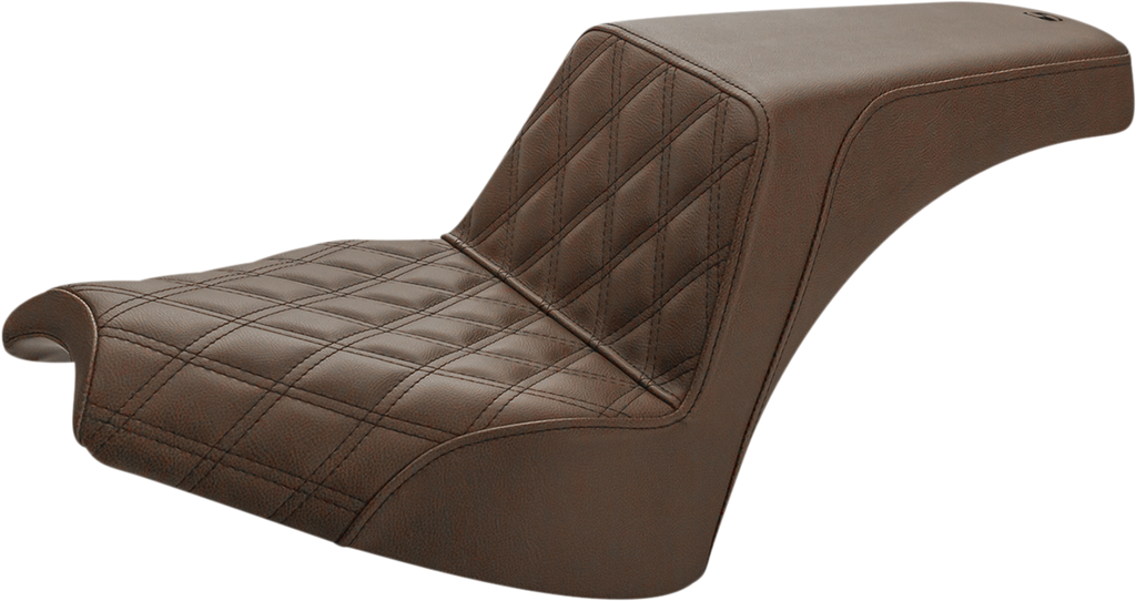 SADDLEMEN Step-Up Seat - Front Lattice/Rear Smooth - Brown - Chief I21-04-172BR - Team Dream Rides