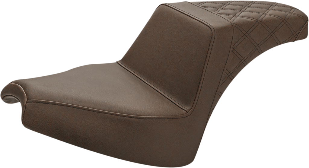 SADDLEMEN Step-Up Seat - Front Smooth/Rear Lattice - Brown - Chief I21-04-173BR - Team Dream Rides