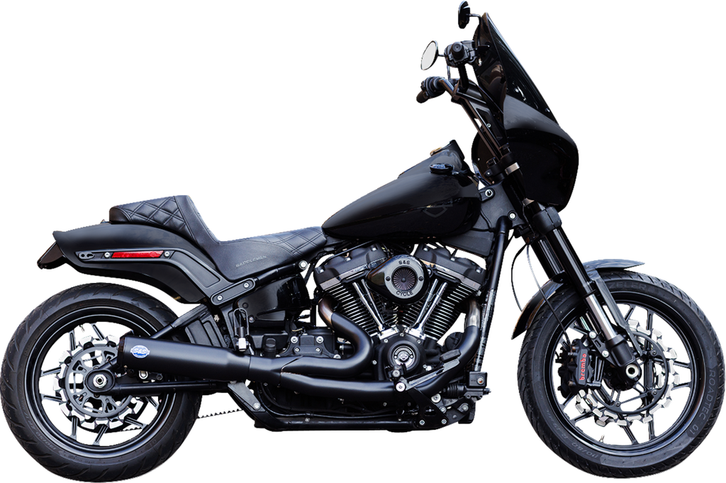 S&S CYCLE 2-into-1 Qualifier Exhaust System - Race Only - Black 550-1106 - Team Dream Rides