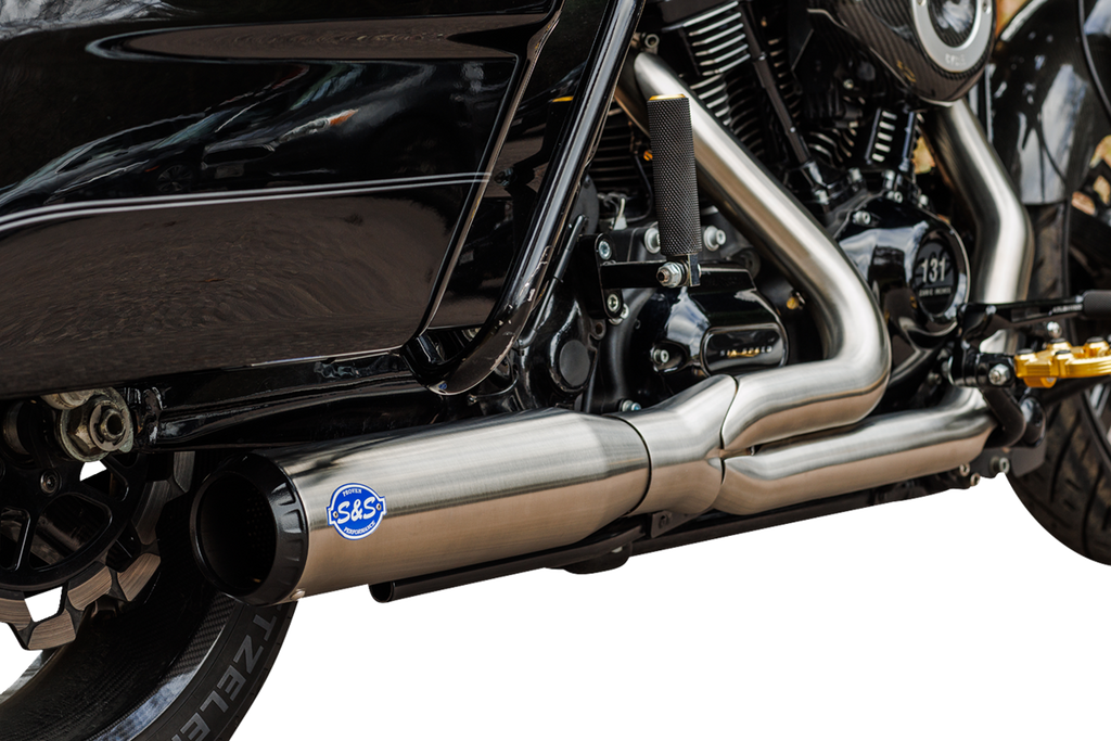 S&S CYCLE 2-into-1 Qualifier Exhaust System - Race Only - Silver 550-1107 - Team Dream Rides