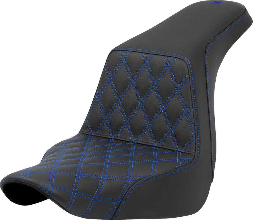 SADDLEMEN Step-Up Seat - Front Lattice Stitch - Blue Stitch - FXLR/FLSB '18-'21 A818-29-172BLU - Team Dream Rides