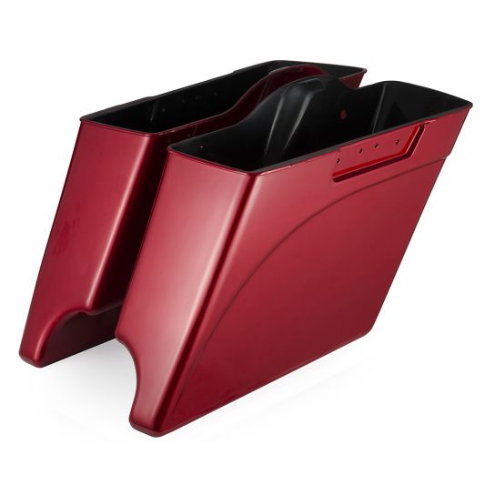 Advanblack STRETCHED SADDLEBAGS BOTTOMS FOR '93-'13 HARLEY DAVIDSON TOURING - Ember Red Sunglo -Dual Cutout - Team Dream Rides