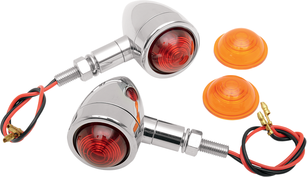 DRAG SPECIALTIES Mini-Bullet Light Kit - Amber/Red Custom Bullet Marker Lights — Marker Light - Team Dream Rides