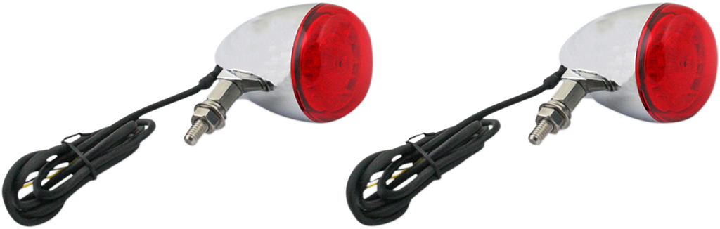 CUSTOM DYNAMICS ProBEAM® Universal Turn Signals - Chrome/Red ProBEAM® Universal LED Bullet Bezel Turn Signals - Team Dream Rides