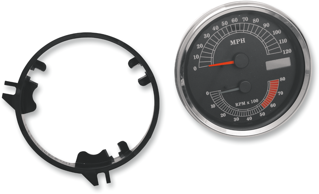 DRAG SPECIALTIES Electronic Speedometer/Tachometer - Stock Look - 120 mph/8000 rpm Electric Speedometer/Tachometer - Team Dream Rides