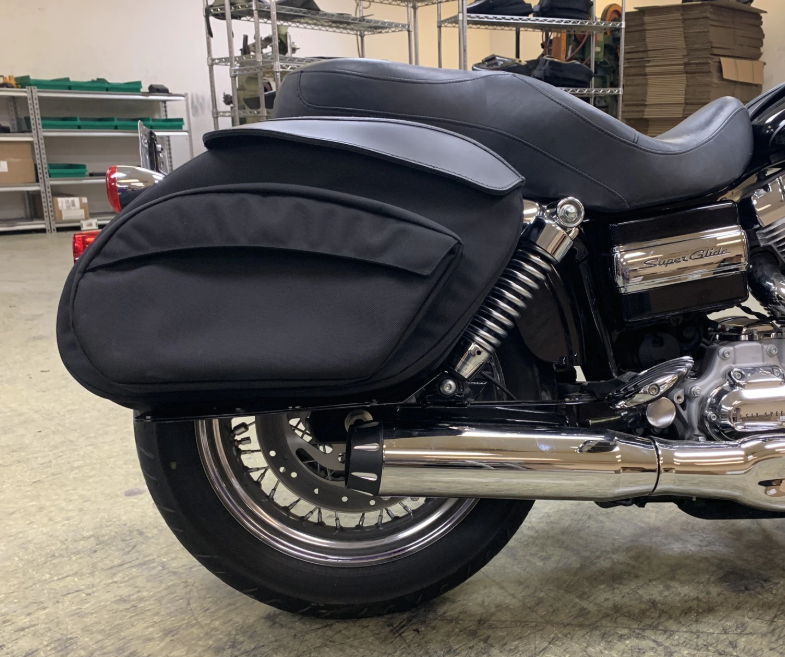 Motorcycle Saddlebag for Harley Davidson Dyna, prices and photos. Model -  Vintage Black Electric