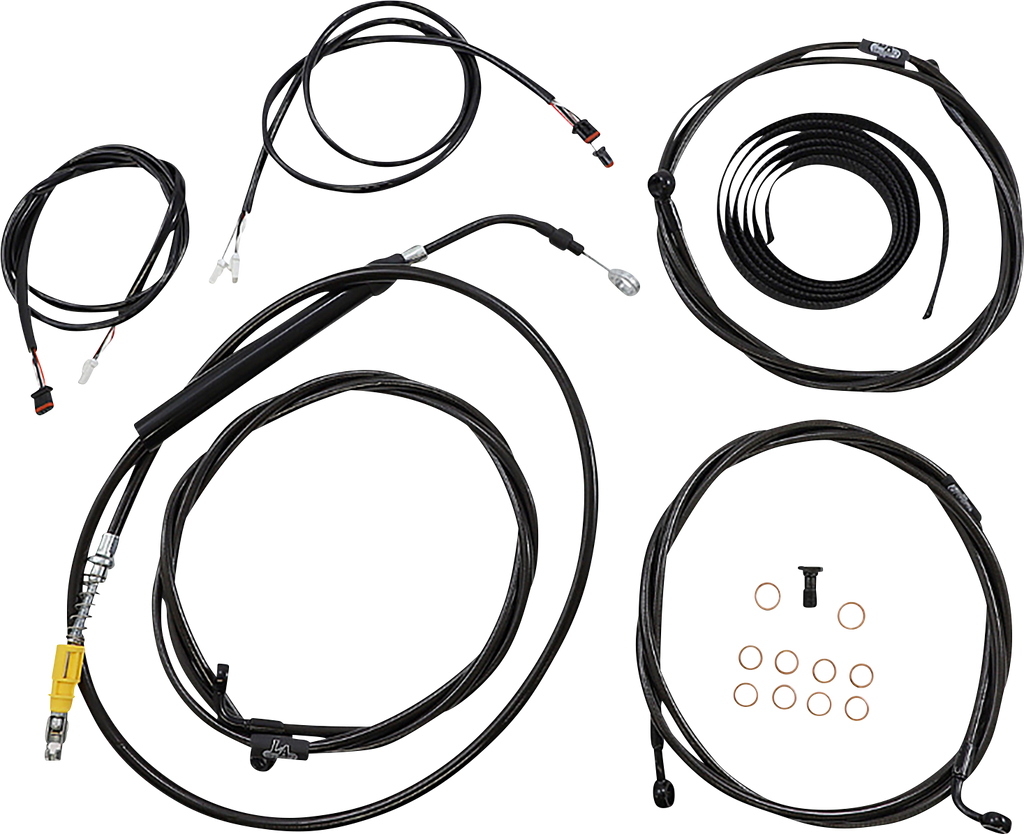 LA CHOPPERS Cable Kit - 12" - 14" Ape Hanger Handlebars - ABS - Black LA-8058KT3-13B - Team Dream Rides