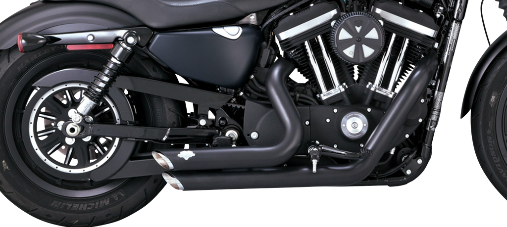VANCE & HINES Shortshots Staggered Exhaust System - Black 47329 - Team Dream Rides