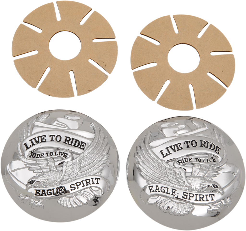 DRAG SPECIALTIES Live to Ride Gas Cap Cover - Chrome "Live to Ride" Gas Cap Covers - Team Dream Rides
