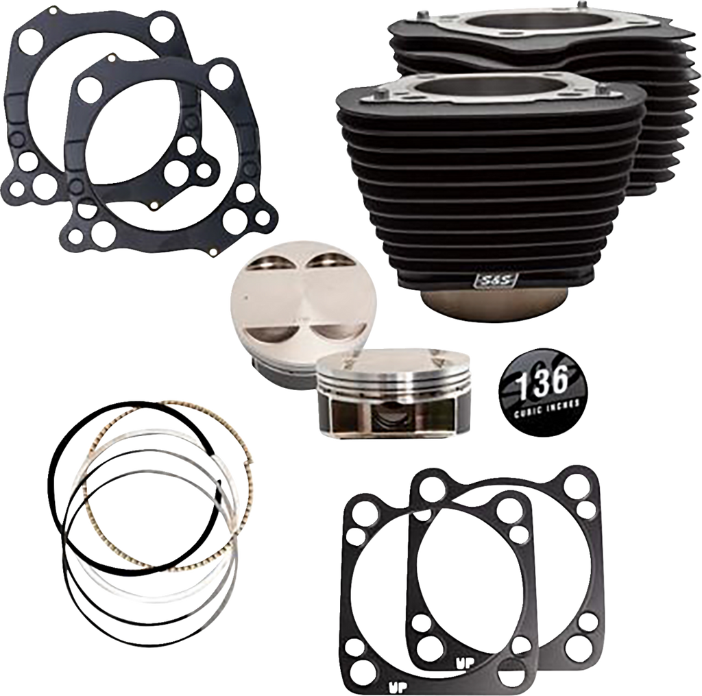 S&S CYCLE 136" Big Bore Cylinder Kit - Black - M8 910-0849 - Team Dream Rides