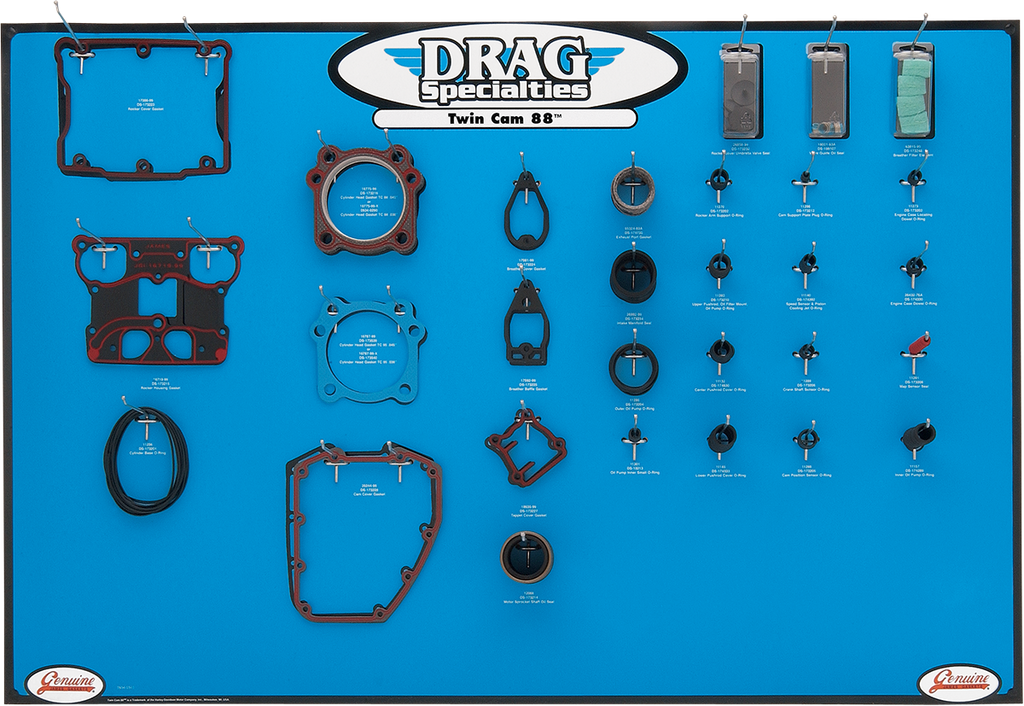 DRAG SPECIALTIES Gasket Display - Big Twin Gasket, Seal and O-Ring Display for Twin Cam Motors - Team Dream Rides