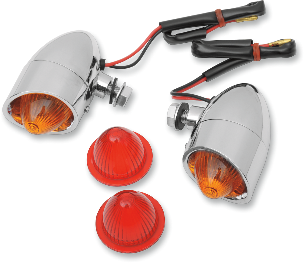 DRAG SPECIALTIES Mini Retro-Style Marker Light Kit - Amber/Red Mini Retro-Style Marker Light - Team Dream Rides