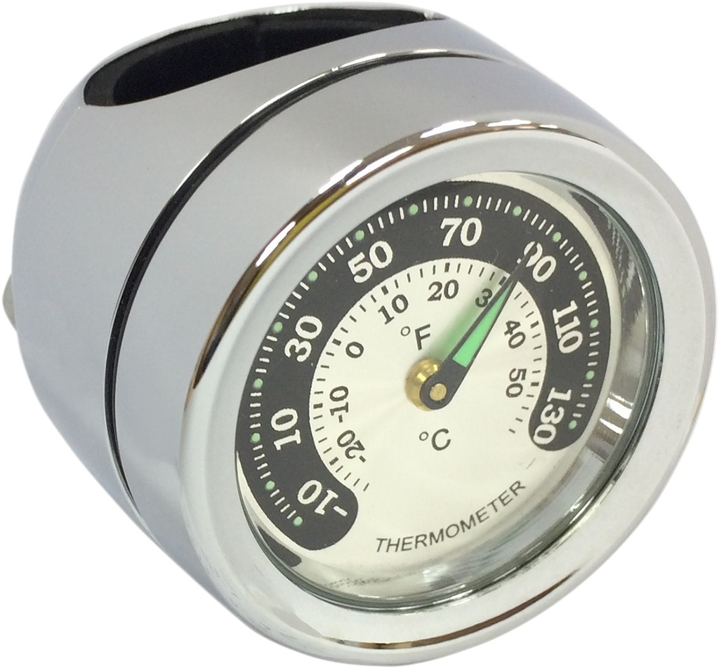DRAG SPECIALTIES Handlebar Mount Thermometer - Chrome - For 1" Bar Handlebar Mounted Accessories - Team Dream Rides