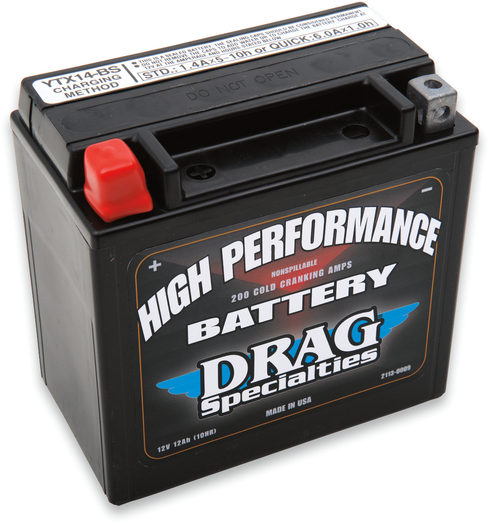 DRAG SPECIALTIES BATTERIES High Performance Battery - YTX14 High Performance Battery - Team Dream Rides