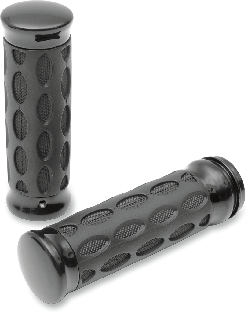 DRAG SPECIALTIES Black/Rubber Hotop Grips Custom Rubber Grips - Team Dream Rides