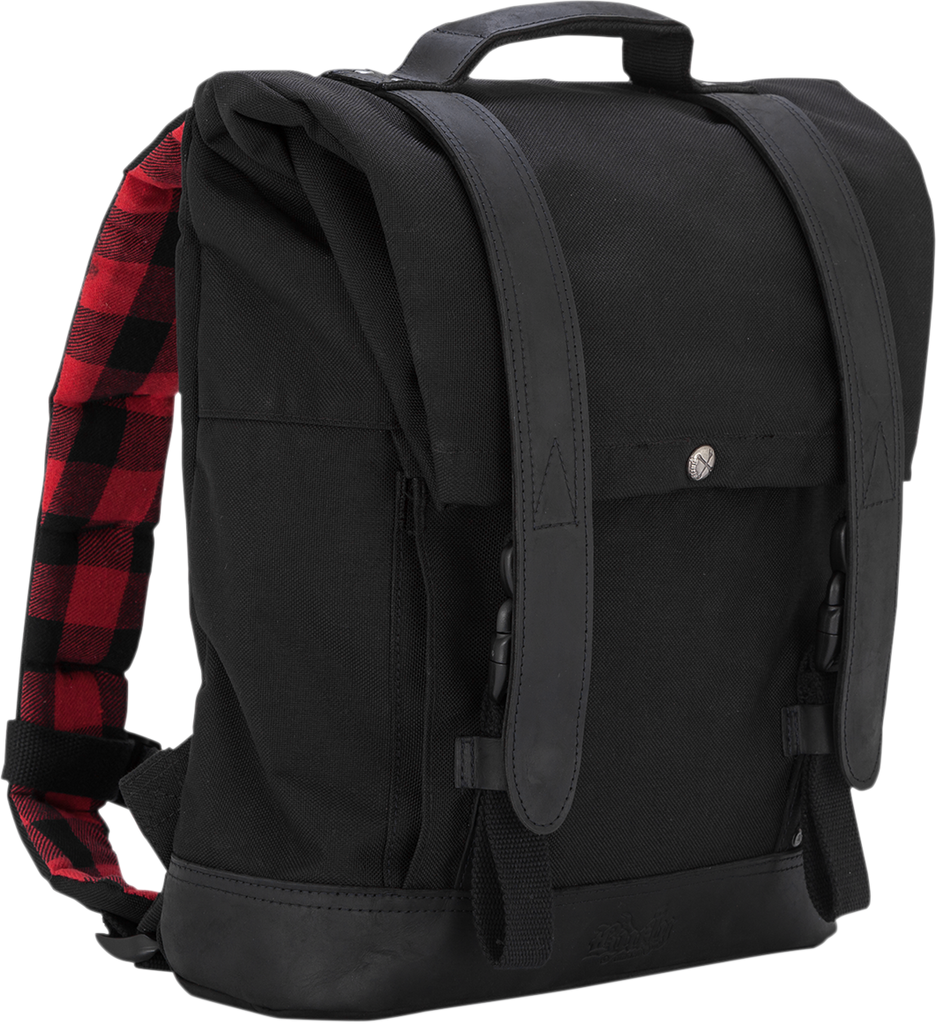 BURLY BRAND Roll Top Backpack - Cordura Black Roll Top Backpack - Team Dream Rides