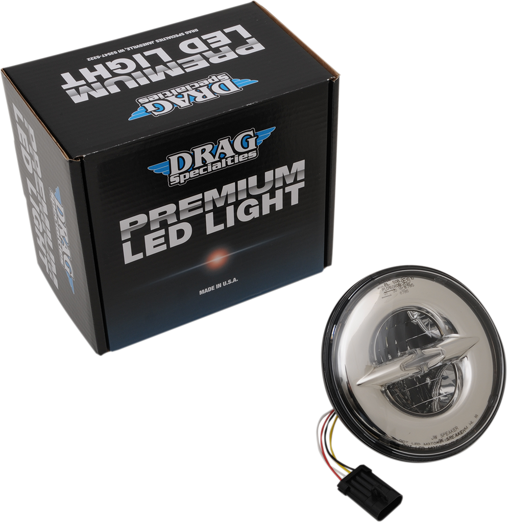 DRAG SPECIALTIES 7" Reflector-Style LED Headlamp - 14-20 Dresser - Chrome Reflector Headlight Kit - Team Dream Rides