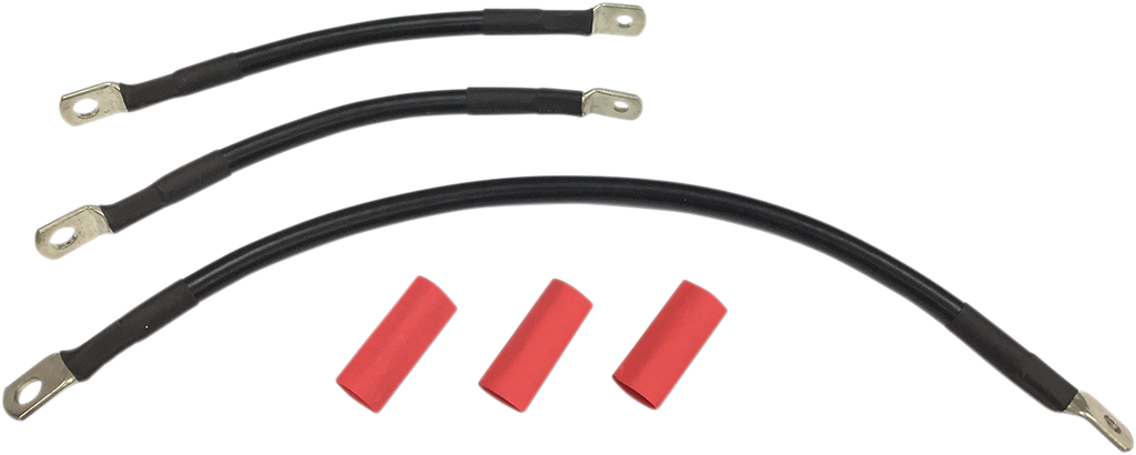 DRAG SPECIALTIES Black Battery Cable Set - '91-'93 Dyna Battery Cable Set - Team Dream Rides