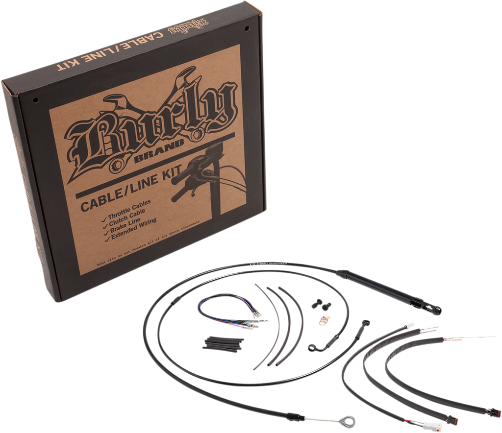 BURLY BRAND Black Vinyl Jail Bar Cable Kit for 12" Handlebars Jail Bar Cable Kit - Team Dream Rides