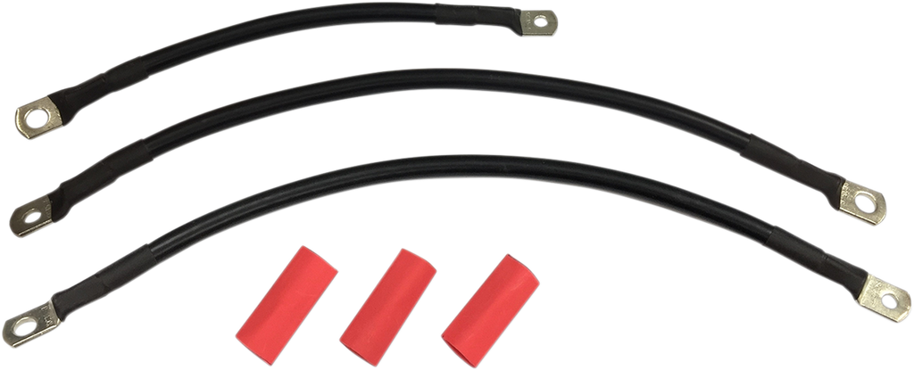 DRAG SPECIALTIES Black Battery Cable Set - '94-'09 Dyna Battery Cable Set - Team Dream Rides