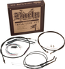 BURLY BRAND Control Kit for 14" Ape Hanger Handlebars Complete Black Vinyl Handlebar Cable/Brake Line Kit for Ape Hanger Handlebars - Team Dream Rides