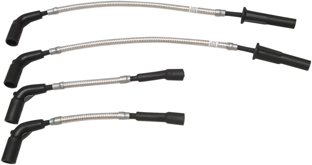 MAGNUM Spark Plug Wire Set - Polished Stainless - Softail 18+ Braided Spark Plug Wire - Team Dream Rides