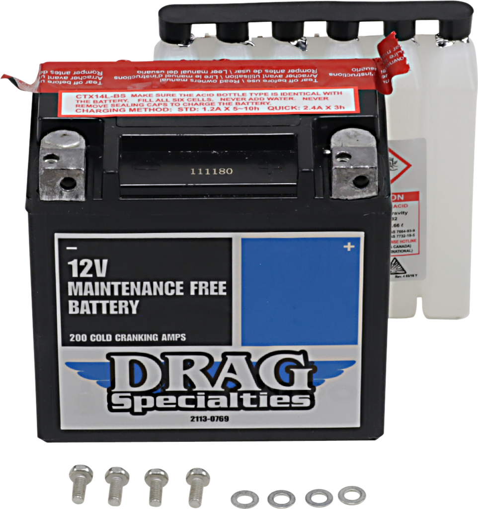 DRAG SPECIALTIES BATTERIES AGM Battery - YTX14LBSFT AGM Maintenance-Free Battery - Team Dream Rides