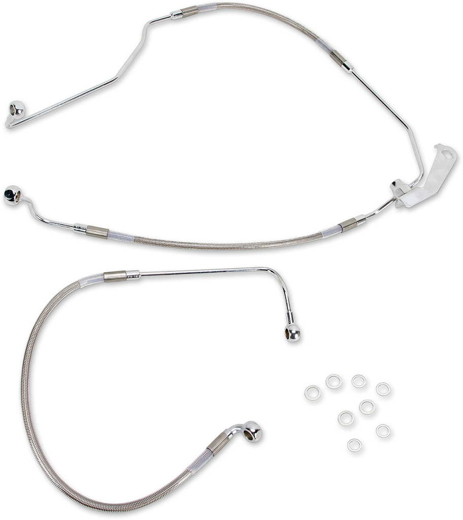 DRAG SPECIALTIES Brake Line - ABS - Stainless Steel Stainless Steel Brake Line Kit - Team Dream Rides