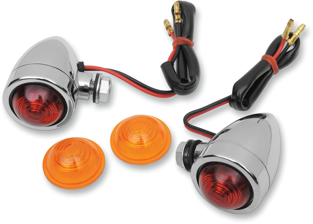 DRAG SPECIALTIES Mini-Bullet Light Kit - Amber/Red Custom Bullet Marker Lights — Marker Light - Team Dream Rides