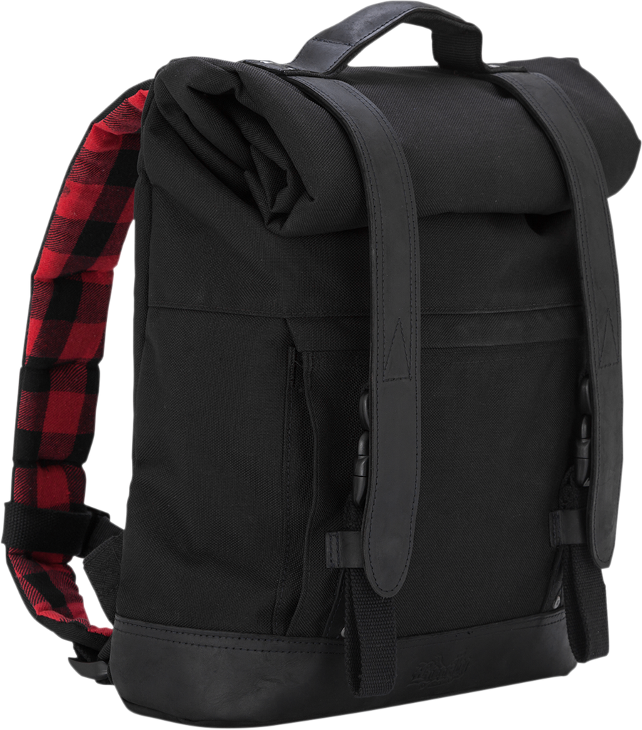 BURLY BRAND Roll Top Backpack - Cordura Black Roll Top Backpack - Team Dream Rides