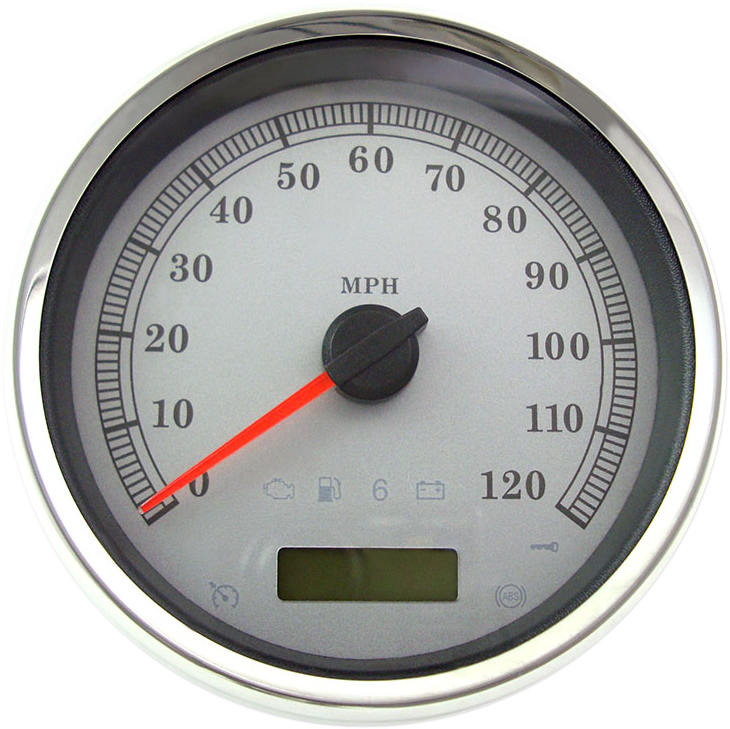 DRAG SPECIALTIES Electronic Speedometer - Silver - 120 MPH 5" Programmable Electronic Imperial Speedometer - Team Dream Rides
