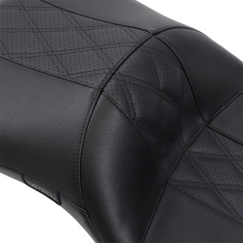 LE PERA Maverick Daddy Long Legs Seat LK-957DLHR2 for Harley FL 2008-2022, Black with Black HR Inlay - Team Dream Rides