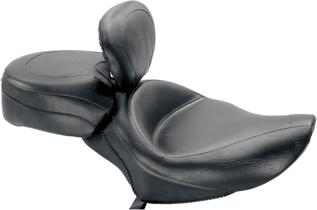 MUSTANG Wide Solo Seat - With Backrest - Vintage - Black - Smooth - XL '04-'21 79427 - Team Dream Rides
