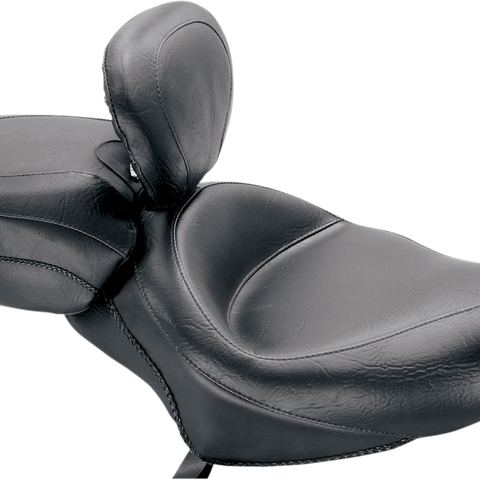 MUSTANG Wide Solo Seat - With Backrest - Vintage - Black - Smooth - XL '04-'21 79427 - Team Dream Rides