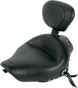 MUSTANG Wide Solo Seat - With Backrest - Black - Studded W/Concho - XL '04-'20 79439 - Team Dream Rides