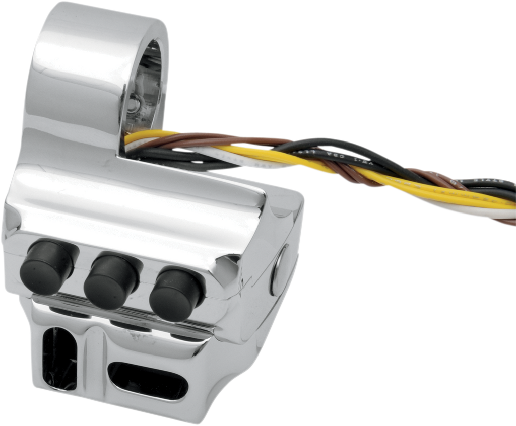 PERFORMANCE MACHINE (PM) Control Switch Housing - Left Side - Hydraulic Clutch - Five Button - Chrome 0062-2043-CH