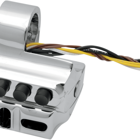 PERFORMANCE MACHINE (PM) Control Switch Housing - Left Side - Hydraulic Clutch - Five Button - Chrome 0062-2043-CH