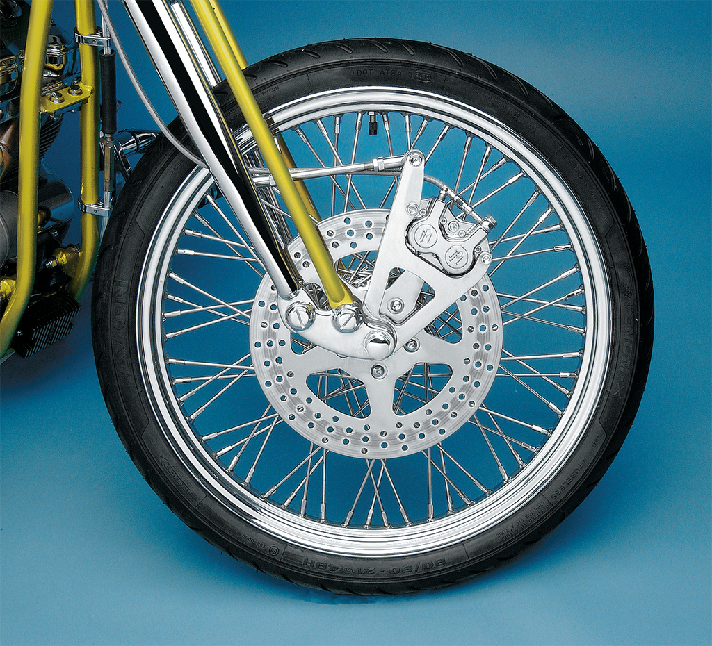 PERFORMANCE MACHINE (PM) Single Disc Caliper - Front - Polished - Springer 88-99 1217-0017P - Team Dream Rides