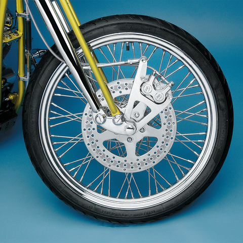 PERFORMANCE MACHINE (PM) Single Disc Caliper - Front - Chrome - Springer 88-99 1217-0017CH - Team Dream Rides