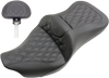 SADDLEMEN Roadsofa™ Seat with Backrest for FL '08-'24 - Full Lattice Stitch - Part 808-07B-182BR