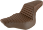SADDLEMEN Step-Up Seat - Front Tuck-n-Roll/Rear Lattice Stitch - Brown 813-27-176BR