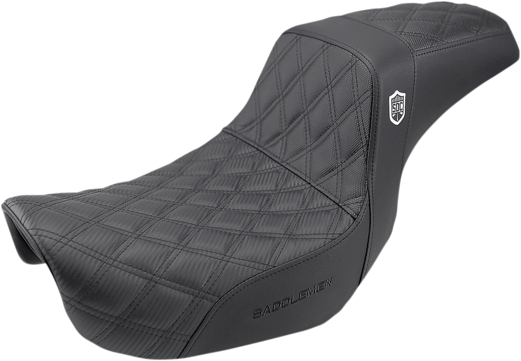 Saddlemens Pro Series SDC Performance Seat for Harley Davidson FLD/FXD 2006-2017 with Lattice Stitch and Lumbar Gripper - Part Number SC80604D0