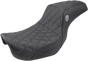 Saddlemens Pro Series SDC Performance Seat for Harley Davidson FLD/FXD 2006-2017 with Lattice Stitch and Lumbar Gripper - Part Number SC80604D0