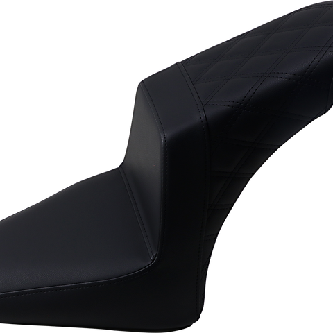 SADDLEMEN Step-Up Seat - Front Smooth/Rear Lattice - Black - Scout Bobber I18-33-173 - Team Dream Rides