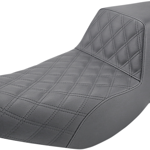 SADDLEMEN Step-Up Seat - Front Lattice/Rear Smooth - Black - Indian I14-07-172 - Team Dream Rides