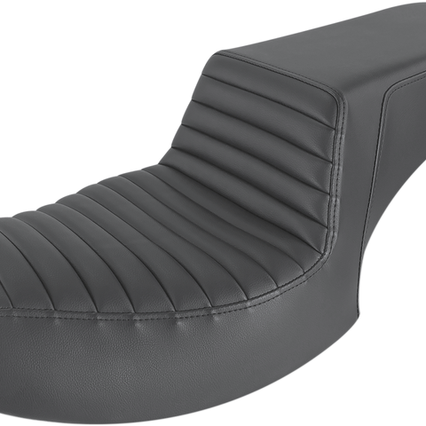 SADDLEMEN Step-Up Seat - Front Tuck-n'-Roll/Rear Smooth - Black - Challenger I20-06-171 - Team Dream Rides