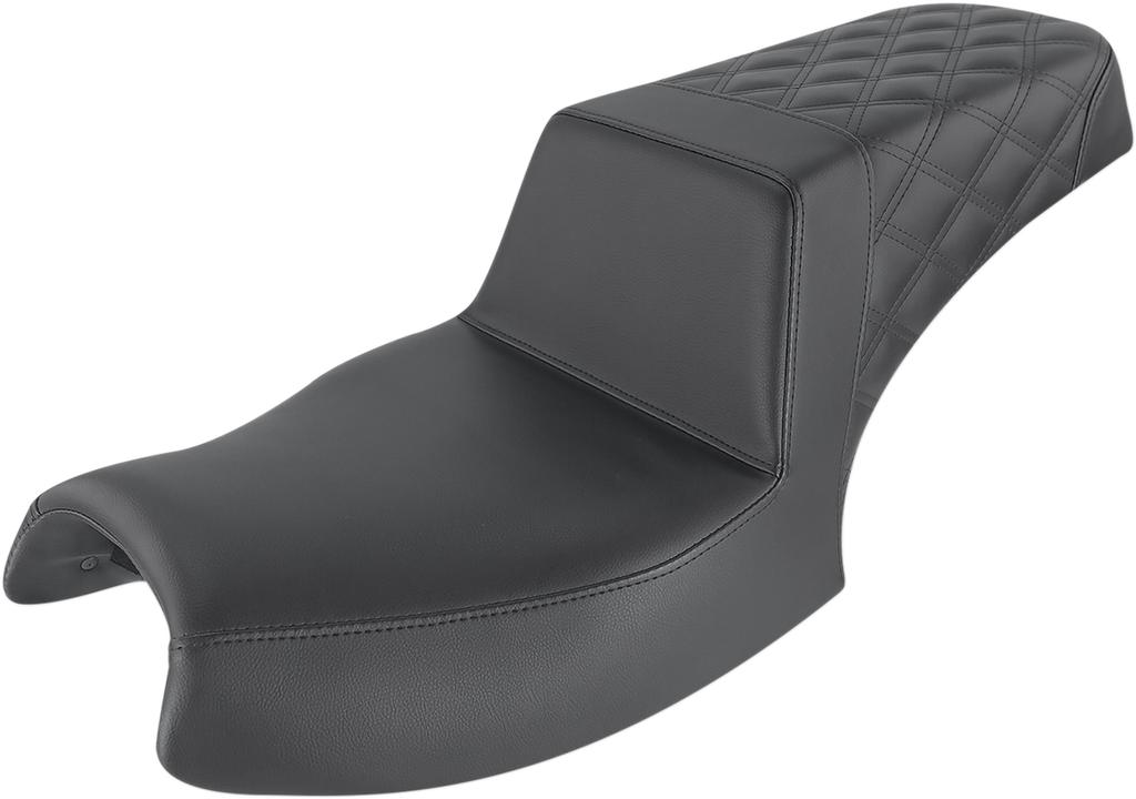 SADDLEMEN Step-Up Seat - Front Smooth/Rear Lattice - Black - Challenger I20-06-173 - Team Dream Rides