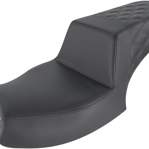 SADDLEMEN Step-Up Seat - Front Smooth/Rear Lattice - Black - Challenger I20-06-173 - Team Dream Rides
